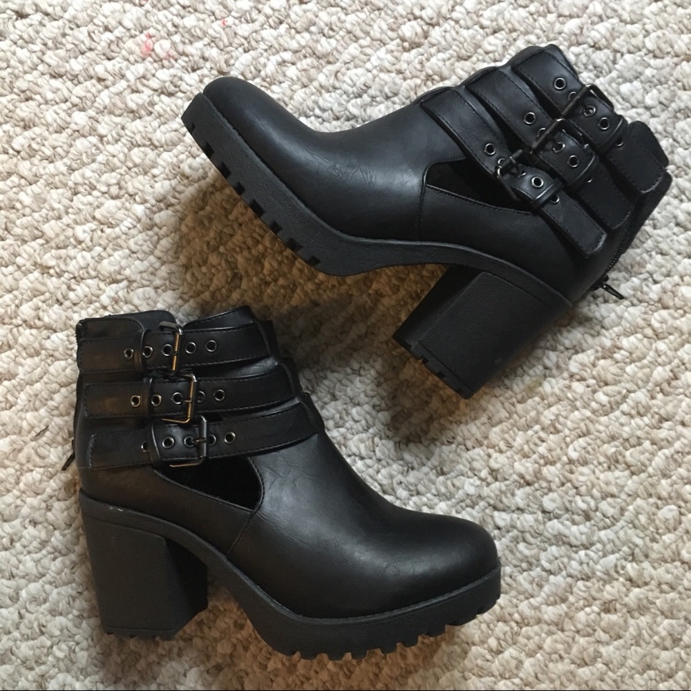 chunky heeled boots